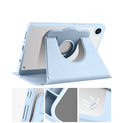 Galaxy Tab A9 Plus Kılıf Zore Termik Kalem Bölmeli Dönebilen Standlı Kılıf Gri