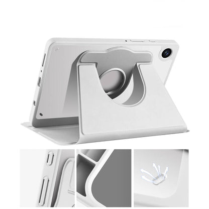 Galaxy Tab A9 Plus Kılıf Zore Termik Kalem Bölmeli Dönebilen Standlı Kılıf Lavendery Gray