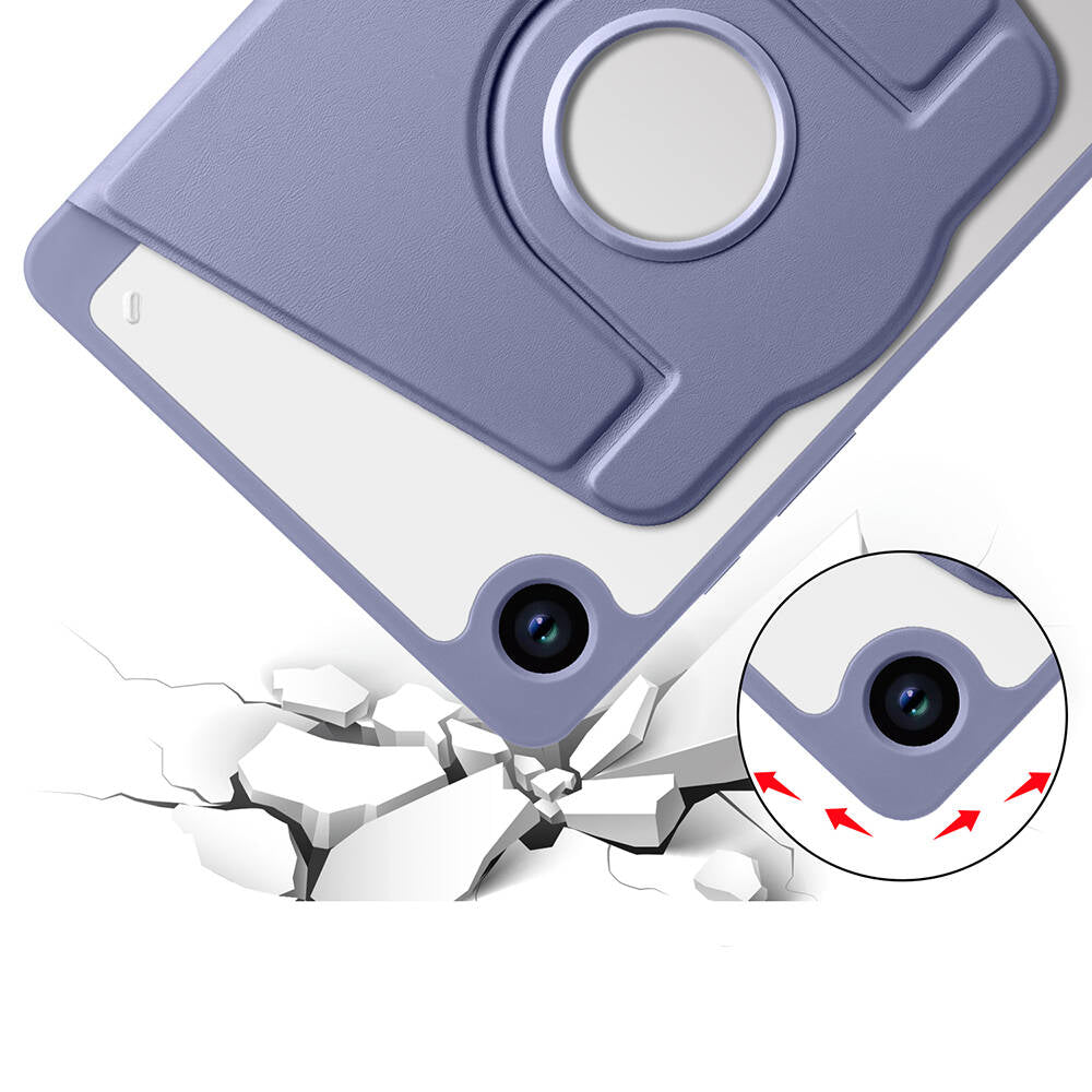 Galaxy Tab A9 Plus Kılıf Zore Termik Kalem Bölmeli Dönebilen Standlı Kılıf Pembe