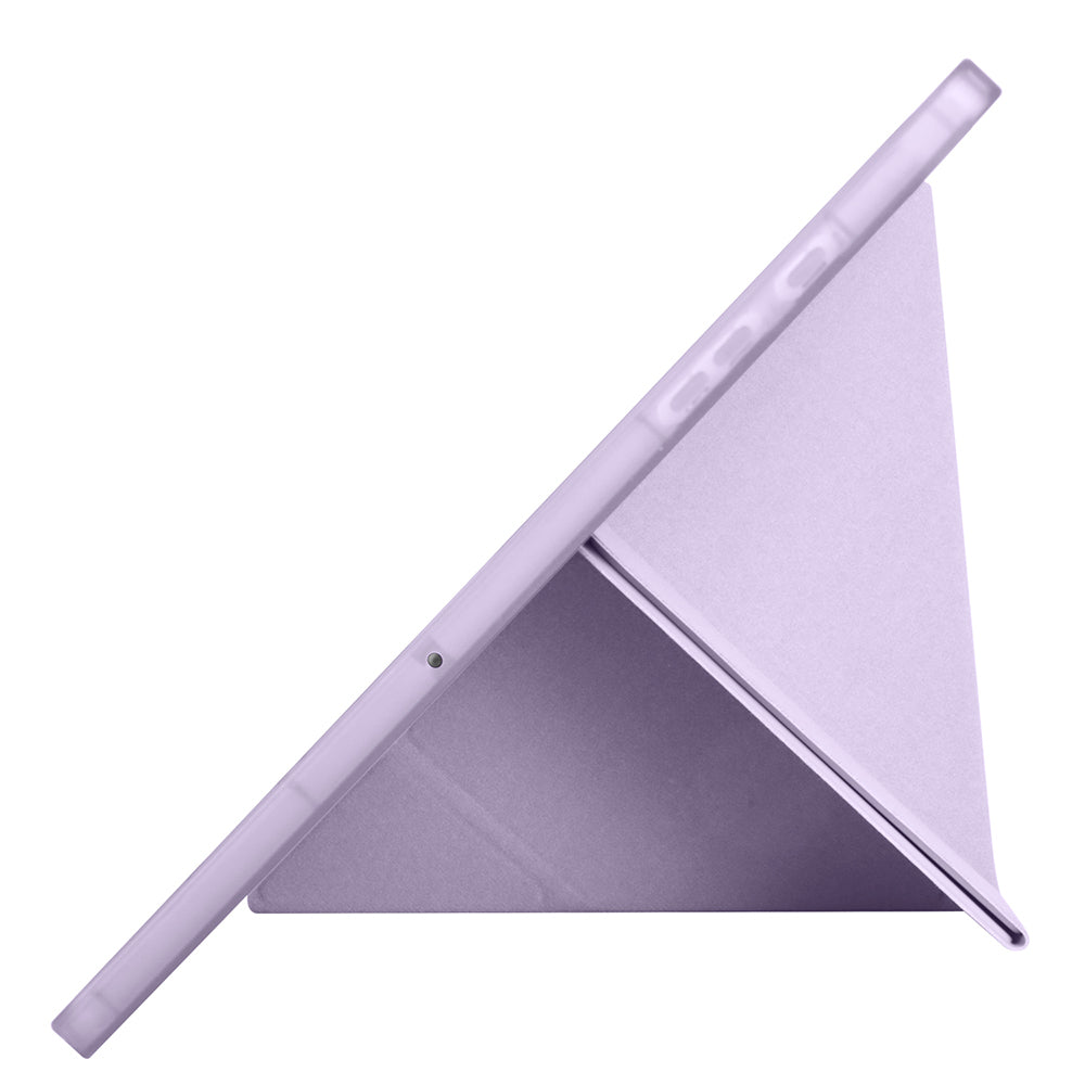 Galaxy Tab A9 Plus Kılıf Zore Tri Folding Kalem Bölmeli Standlı Kılıf Gri