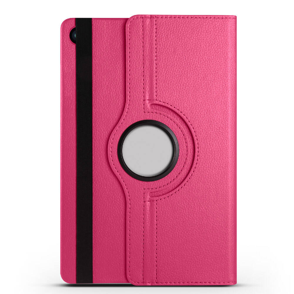 Galaxy Tab A9 Plus Zore Dönebilen Standlı Kılıf Pembe Koyu