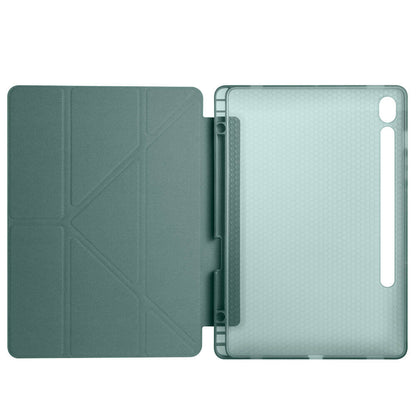 Galaxy Tab S10 FE Kılıf Zore Tri Folding Kalem Bölmeli Standlı Kılıf Mavi