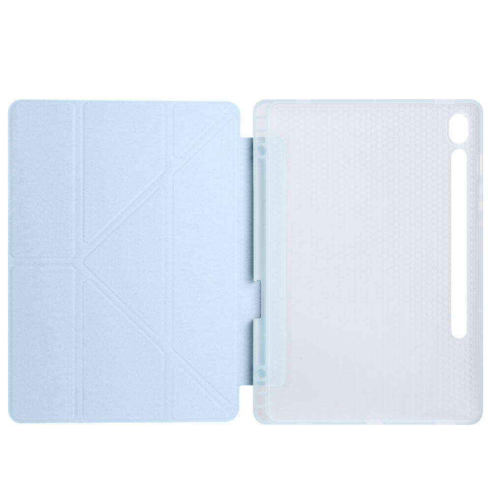 Galaxy Tab S10 FE Kılıf Zore Tri Folding Kalem Bölmeli Standlı Kılıf Koyu Yeşil