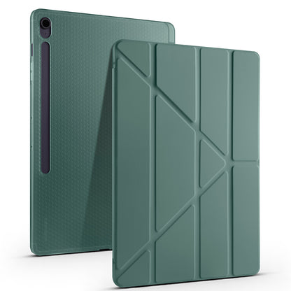 Galaxy Tab S10 FE Plus Kılıf Zore Tri Folding Kalem Bölmeli Standlı Kılıf Gri