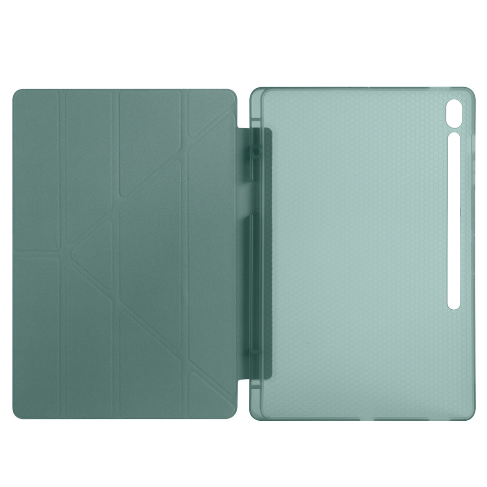 Galaxy Tab S10 FE Plus Kılıf Zore Tri Folding Kalem Bölmeli Standlı Kılıf Rose Gold