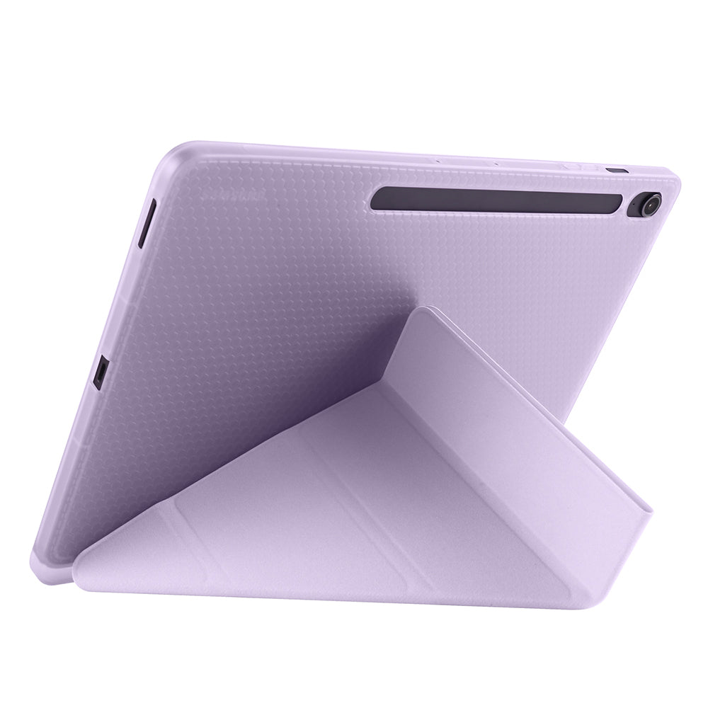 Galaxy Tab S10 FE Plus Kılıf Zore Tri Folding Kalem Bölmeli Standlı Kılıf Gri