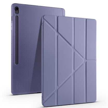 Galaxy Tab S10 FE Plus Kılıf Zore Tri Folding Kalem Bölmeli Standlı Kılıf Lacivert