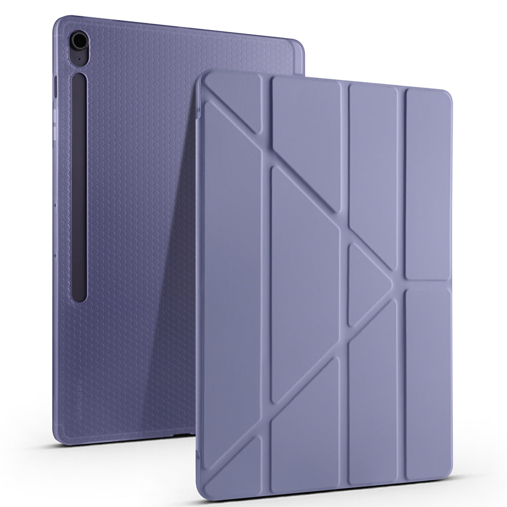 Galaxy Tab S10 FE Plus Kılıf Zore Tri Folding Kalem Bölmeli Standlı Kılıf Koyu Yeşil