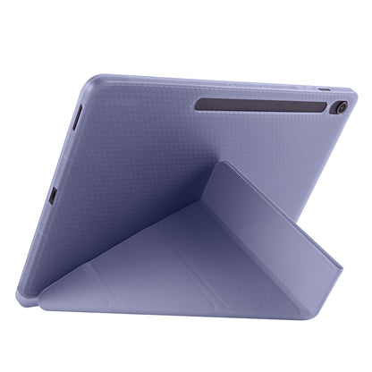 Galaxy Tab S10 FE Plus Kılıf Zore Tri Folding Kalem Bölmeli Standlı Kılıf Gri