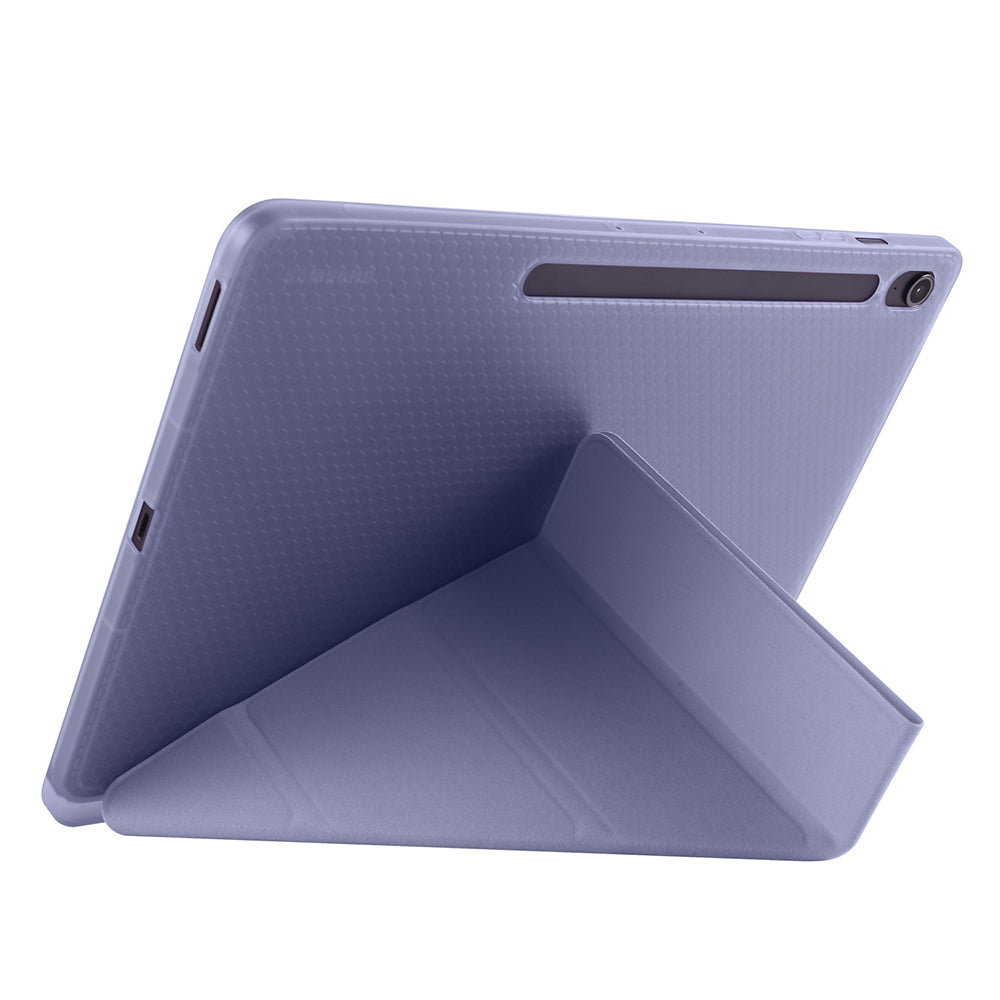 Galaxy Tab S10 FE Plus Kılıf Zore Tri Folding Kalem Bölmeli Standlı Kılıf Rose Gold