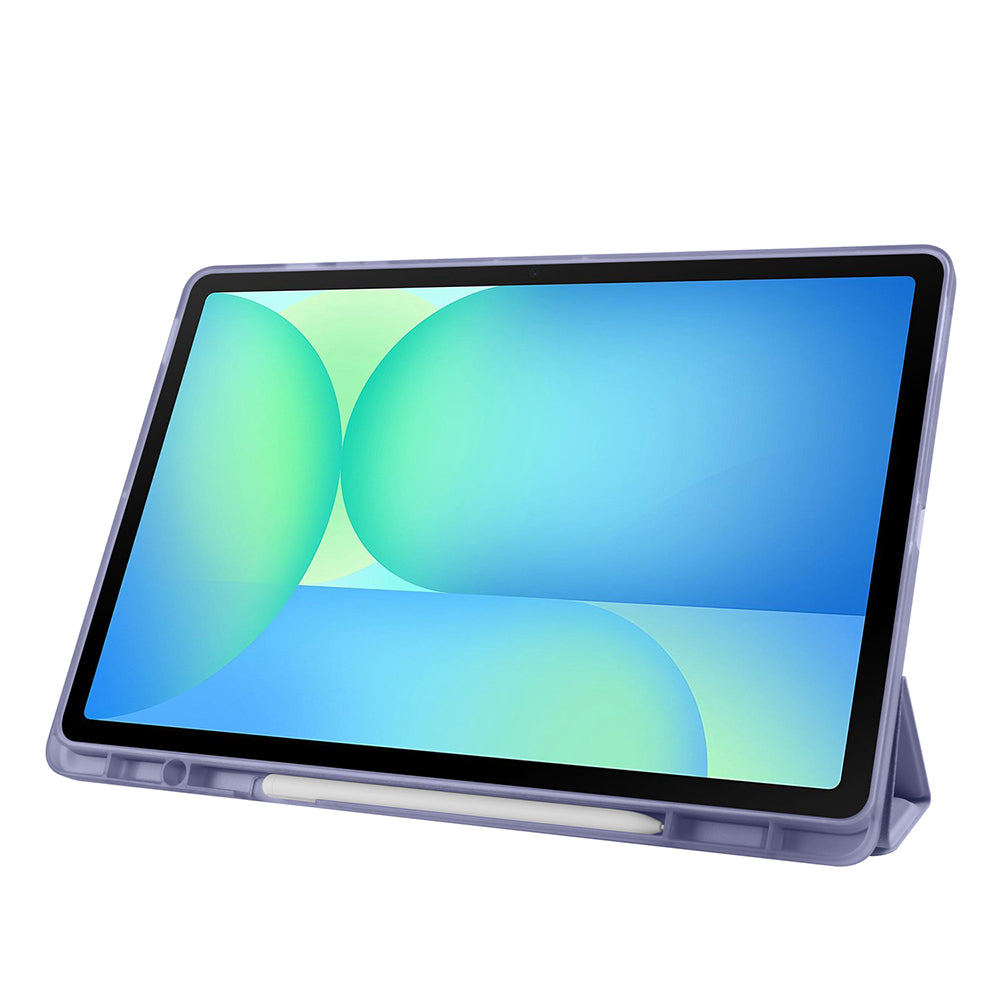 Galaxy Tab S10 FE Plus Kılıf Zore Tri Folding Kalem Bölmeli Standlı Kılıf Koyu Yeşil