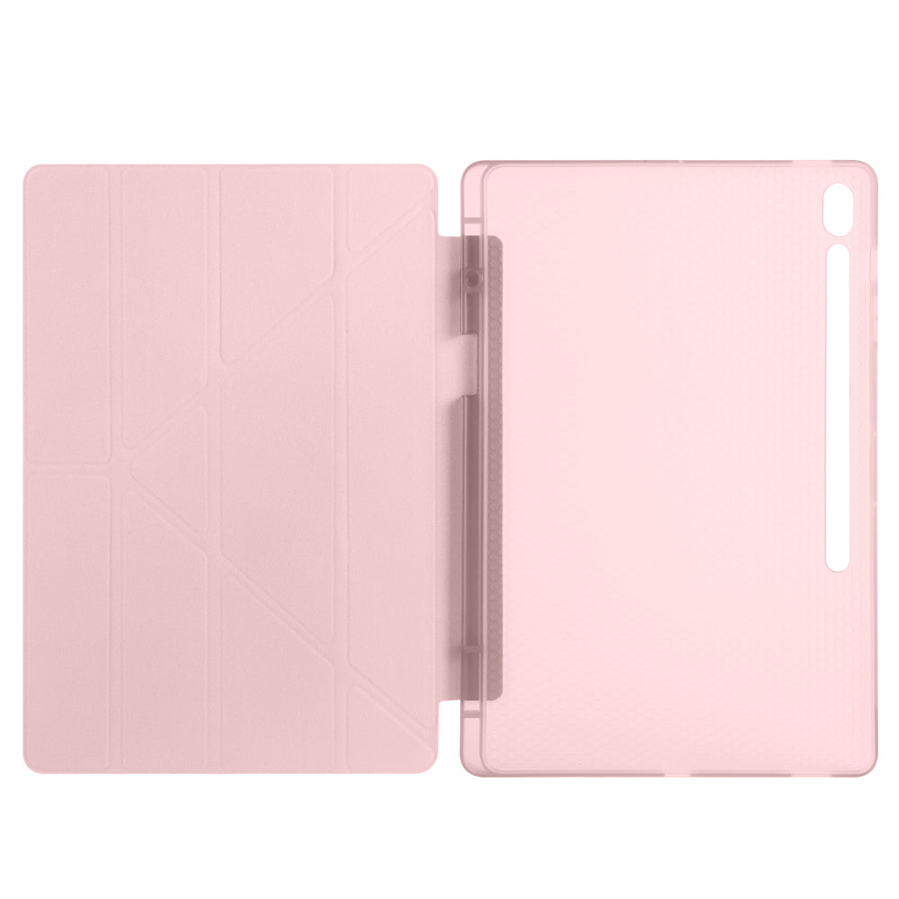 Galaxy Tab S10 FE Plus Kılıf Zore Tri Folding Kalem Bölmeli Standlı Kılıf Siyah