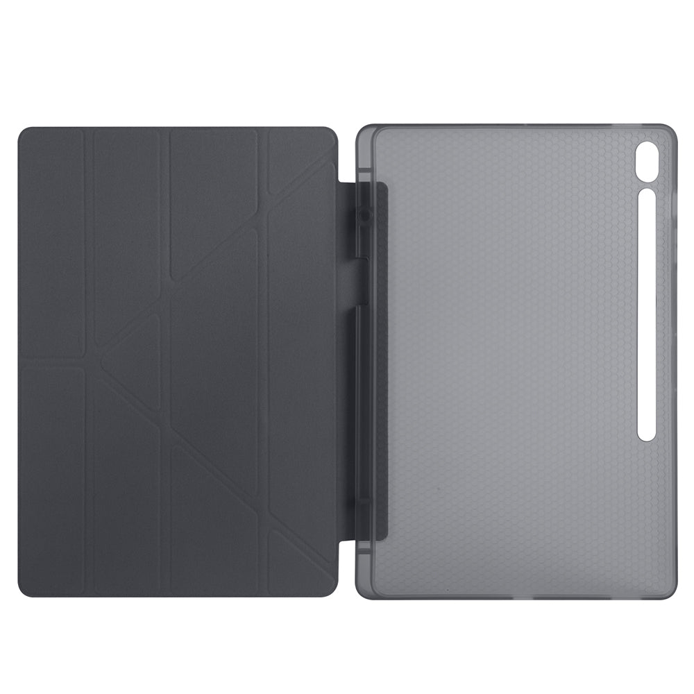 Galaxy Tab S10 FE Plus Kılıf Zore Tri Folding Kalem Bölmeli Standlı Kılıf Lacivert