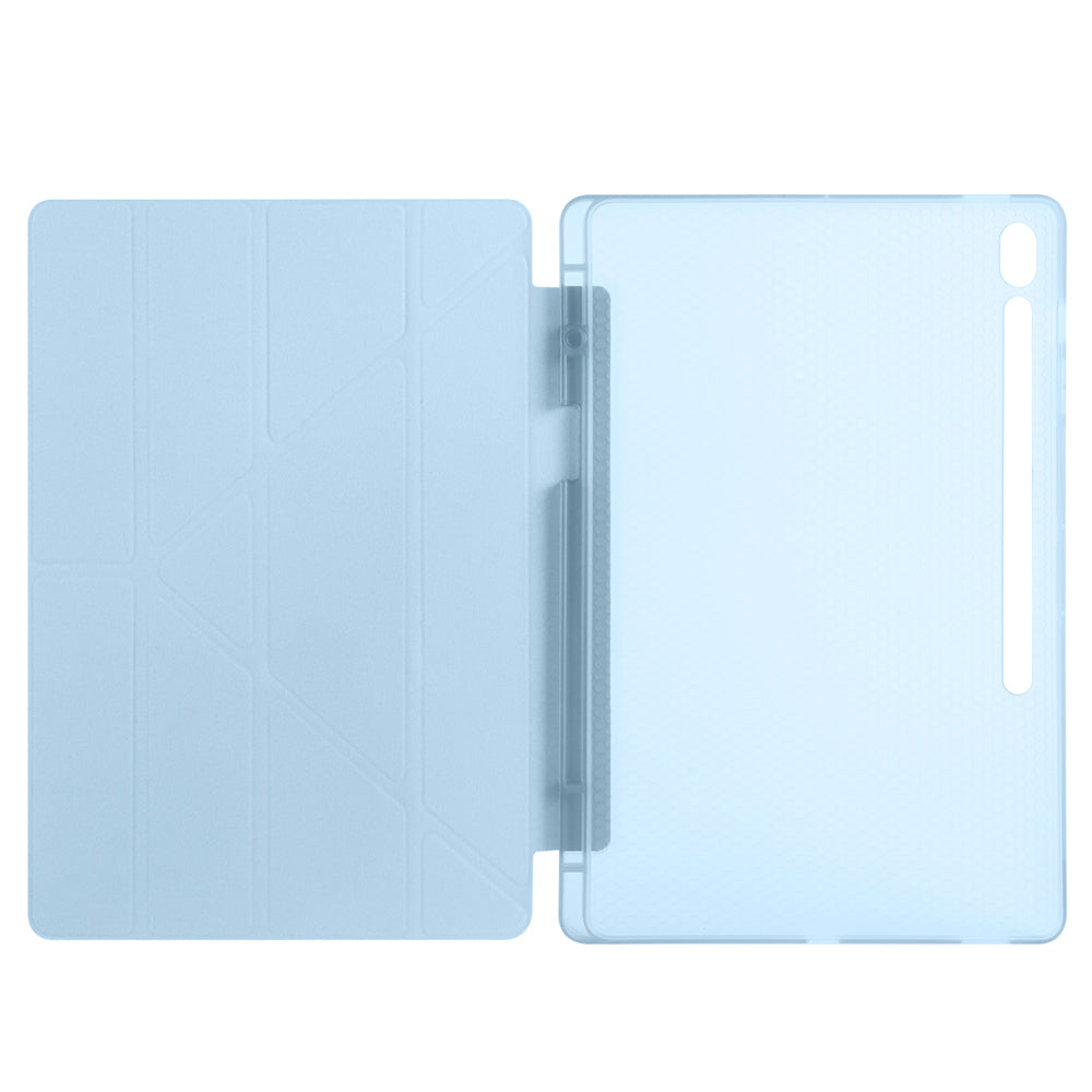 Galaxy Tab S10 FE Plus Kılıf Zore Tri Folding Kalem Bölmeli Standlı Kılıf Mor