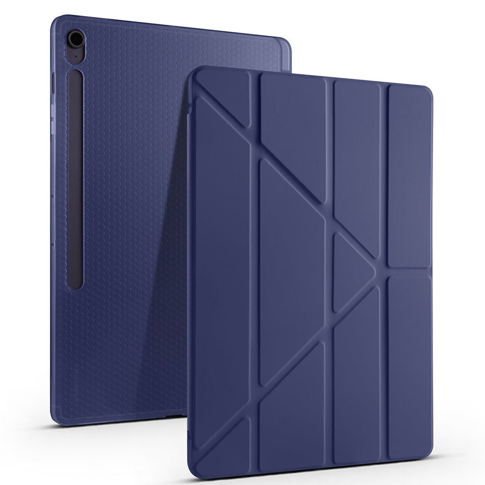 Galaxy Tab S10 FE Plus Kılıf Zore Tri Folding Kalem Bölmeli Standlı Kılıf Mor