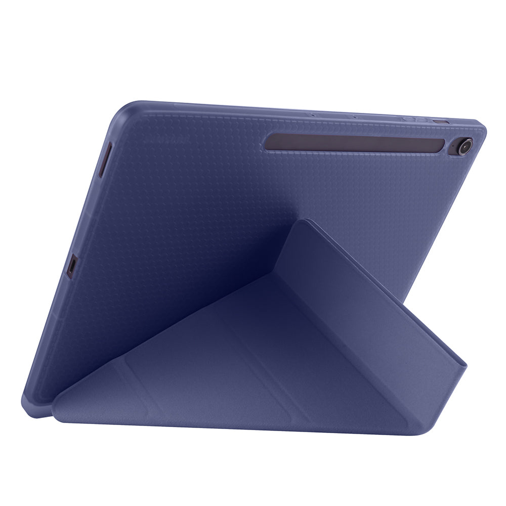 Galaxy Tab S10 FE Plus Kılıf Zore Tri Folding Kalem Bölmeli Standlı Kılıf Gri