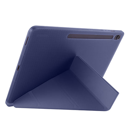 Galaxy Tab S10 FE Plus Kılıf Zore Tri Folding Kalem Bölmeli Standlı Kılıf Mavi