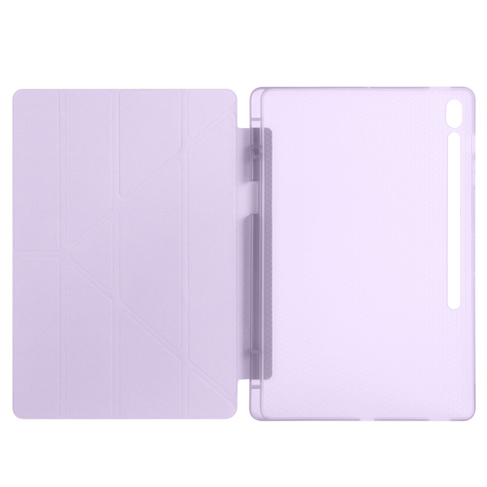 Galaxy Tab S10 FE Plus Kılıf Zore Tri Folding Kalem Bölmeli Standlı Kılıf Lacivert