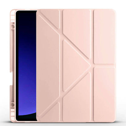 Galaxy Tab S10 Lite Kılıf Zore Tri Folding Kalem Bölmeli Standlı Kılıf Rose Gold