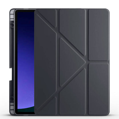 Galaxy Tab S10 Lite Kılıf Zore Tri Folding Kalem Bölmeli Standlı Kılıf Mavi