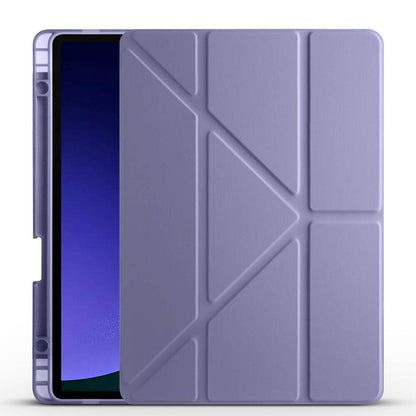 Galaxy Tab S10 Lite Kılıf Zore Tri Folding Kalem Bölmeli Standlı Kılıf Mor