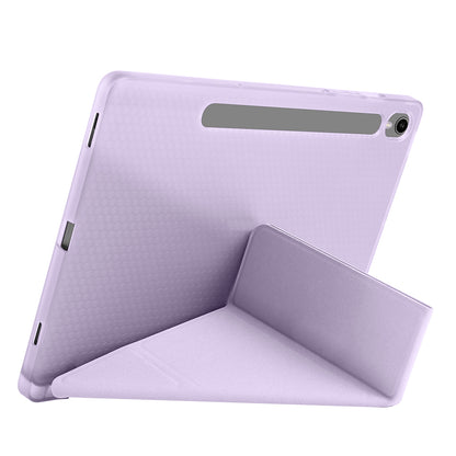 Galaxy Tab S10 Lite Kılıf Zore Tri Folding Kalem Bölmeli Standlı Kılıf Gri