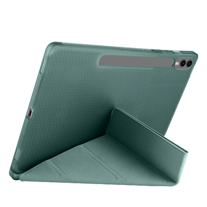 Galaxy Tab S10 Plus Kılıf Zore Tri Folding Kalem Bölmeli Standlı Kılıf Yeşil