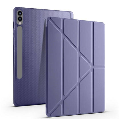 Galaxy Tab S10 Plus Kılıf Zore Tri Folding Kalem Bölmeli Standlı Kılıf Lacivert