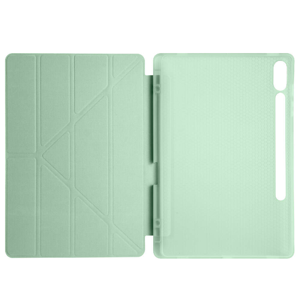 Galaxy Tab S10 Plus Kılıf Zore Tri Folding Kalem Bölmeli Standlı Kılıf Mor