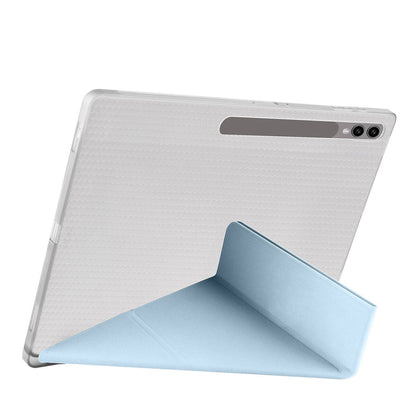 Galaxy Tab S10 Ultra Kılıf Zore Tri Folding Kalem Bölmeli Standlı Kılıf Mavi