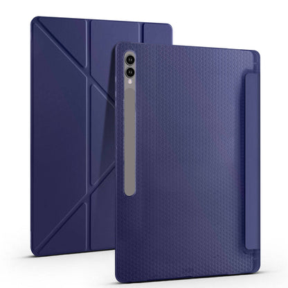 Galaxy Tab S10 Ultra Kılıf Zore Tri Folding Kalem Bölmeli Standlı Kılıf Koyu Yeşil