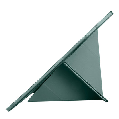 Galaxy Tab S10 Ultra Kılıf Zore Tri Folding Kalem Bölmeli Standlı Kılıf Koyu Yeşil