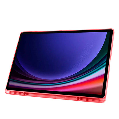 Galaxy Tab S10 Ultra Kılıf Zore Tri Folding Kalem Bölmeli Standlı Kılıf Kırmızı