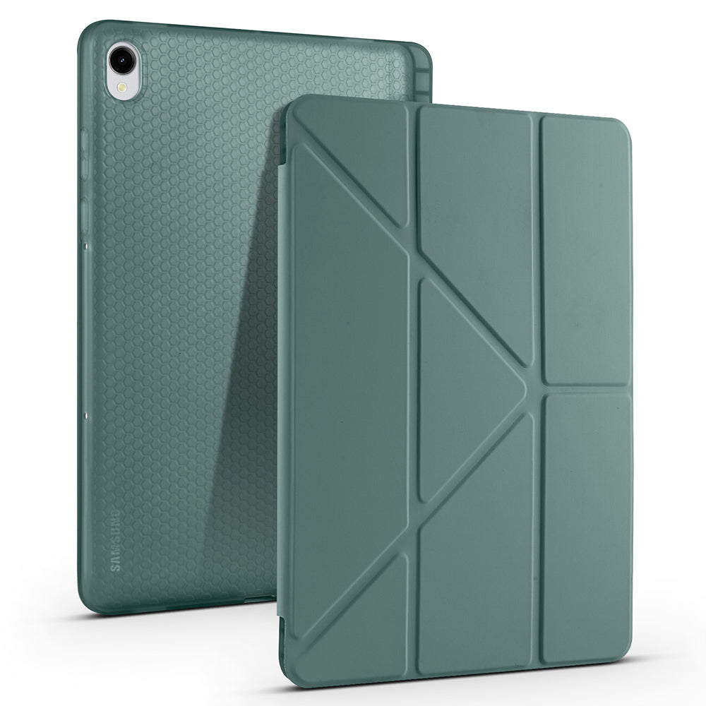 Galaxy Tab S11 Kılıf Zore Tri Folding Kalem Bölmeli Standlı Kılıf
