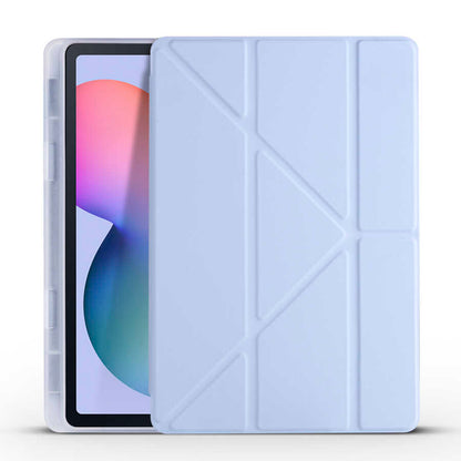 Galaxy Tab S6 Lite P610 Kılıf Zore Tri Folding Kalem Bölmeli Standlı Kılıf Kırmızı