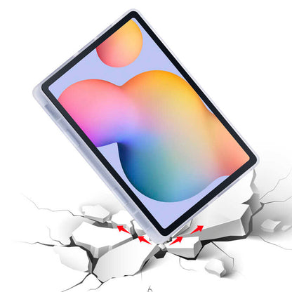 Galaxy Tab S6 Lite P610 Kılıf Zore Tri Folding Kalem Bölmeli Standlı Kılıf Rose Gold