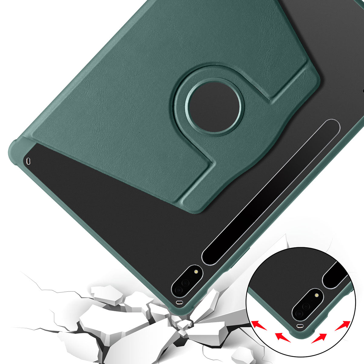 Galaxy Tab S7 FE LTE (T737-T736-T733-T730) Kılıf Zore Termik Kalem Bölmeli Dönebilen Standlı Kılıf Mavi