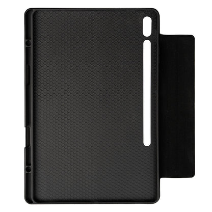 Galaxy Tab S7 FE LTE (T737-T736-T733-T730) Zore Border Keyboard Bluetooh Bağlantılı Standlı Klavyeli Tablet Kılıfı Siyah