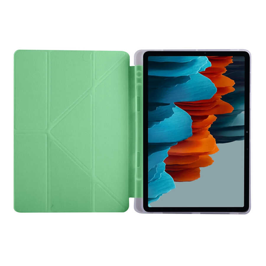 Galaxy Tab S7 T870 Kılıf Zore Tri Folding Kalem Bölmeli Standlı Kılıf Kırmızı