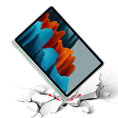 Galaxy Tab S7 T870 Kılıf Zore Tri Folding Kalem Bölmeli Standlı Kılıf Siyah