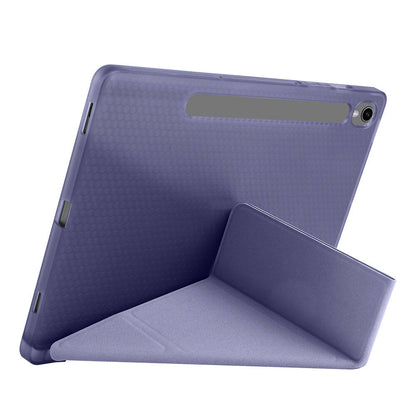 Galaxy Tab S9 FE Kılıf Zore Tri Folding Kalem Bölmeli Standlı Kılıf Siyah