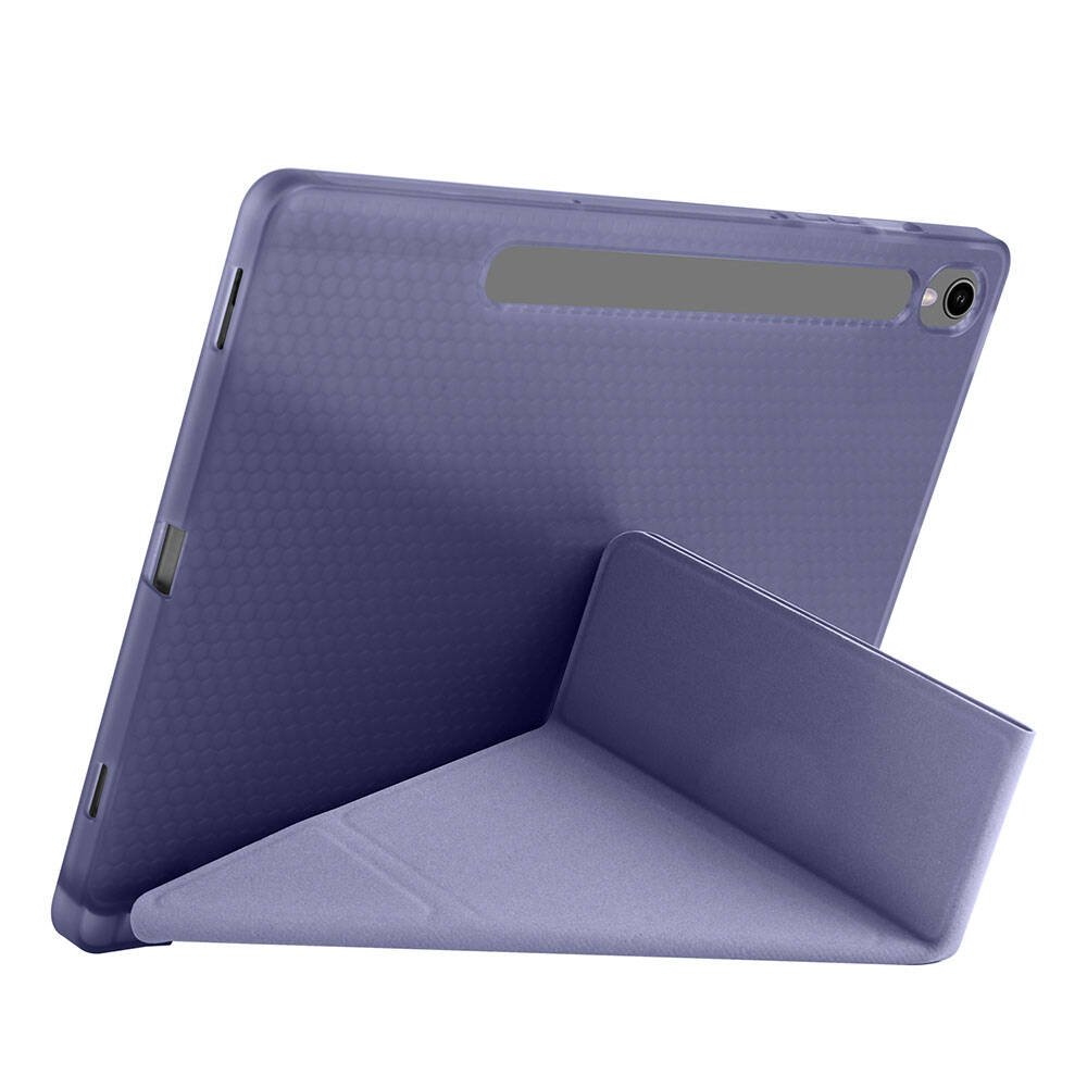 Galaxy Tab S9 FE Kılıf Zore Tri Folding Kalem Bölmeli Standlı Kılıf Mavi
