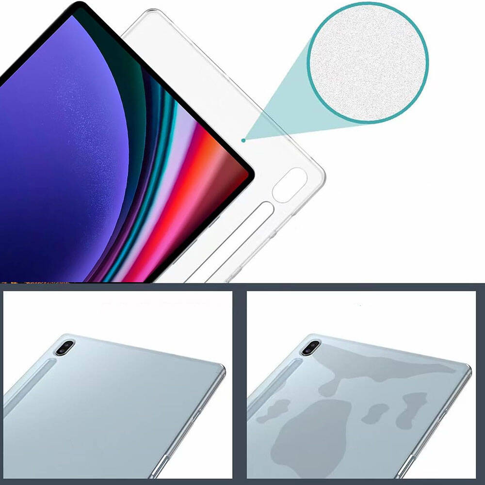 Galaxy Tab S9 FE Plus Kılıf Zore Tablet Süper Silikon Kapak Renksiz