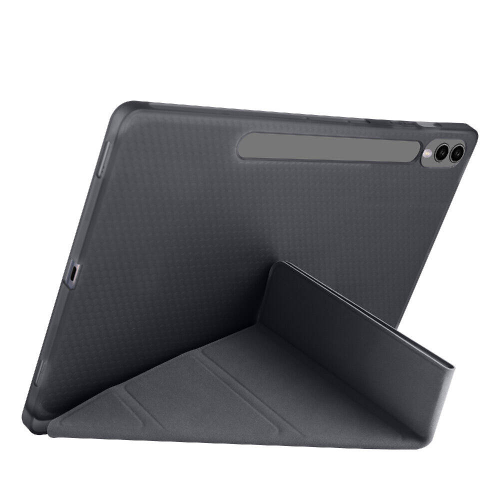 Galaxy Tab S9 FE Plus Kılıf Zore Tri Folding Kalem Bölmeli Standlı Kılıf Lacivert