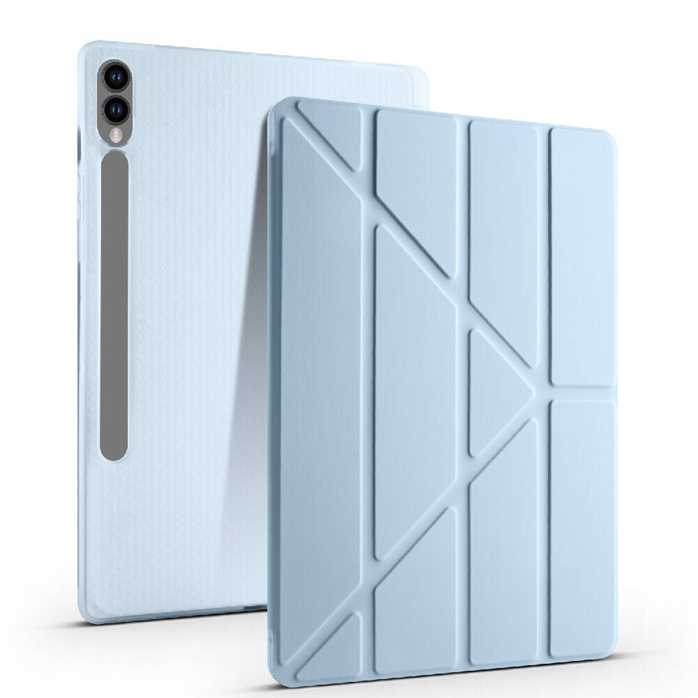 Galaxy Tab S9 FE Plus Kılıf Zore Tri Folding Kalem Bölmeli Standlı Kılıf Yeşil