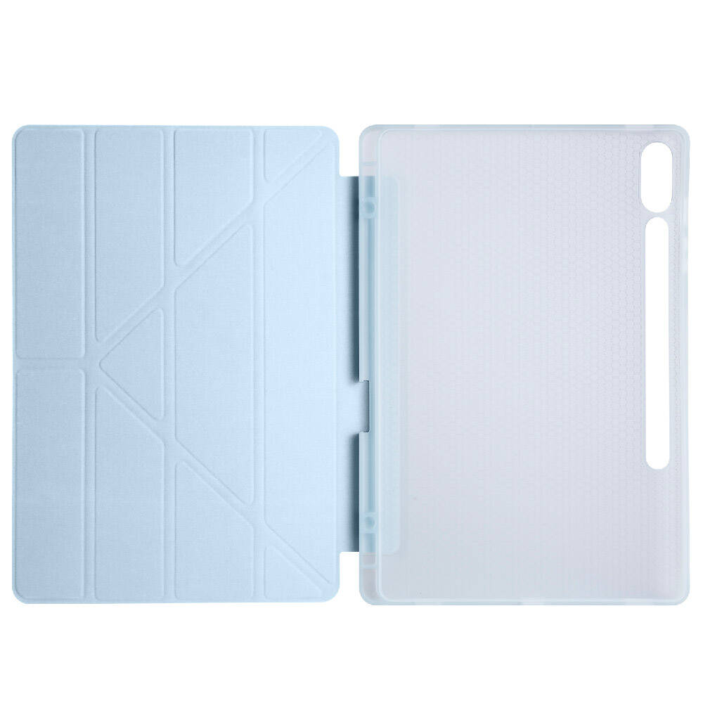 Galaxy Tab S9 FE Plus Kılıf Zore Tri Folding Kalem Bölmeli Standlı Kılıf Siyah