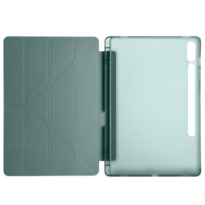 Galaxy Tab S9 FE Plus Kılıf Zore Tri Folding Kalem Bölmeli Standlı Kılıf Siyah