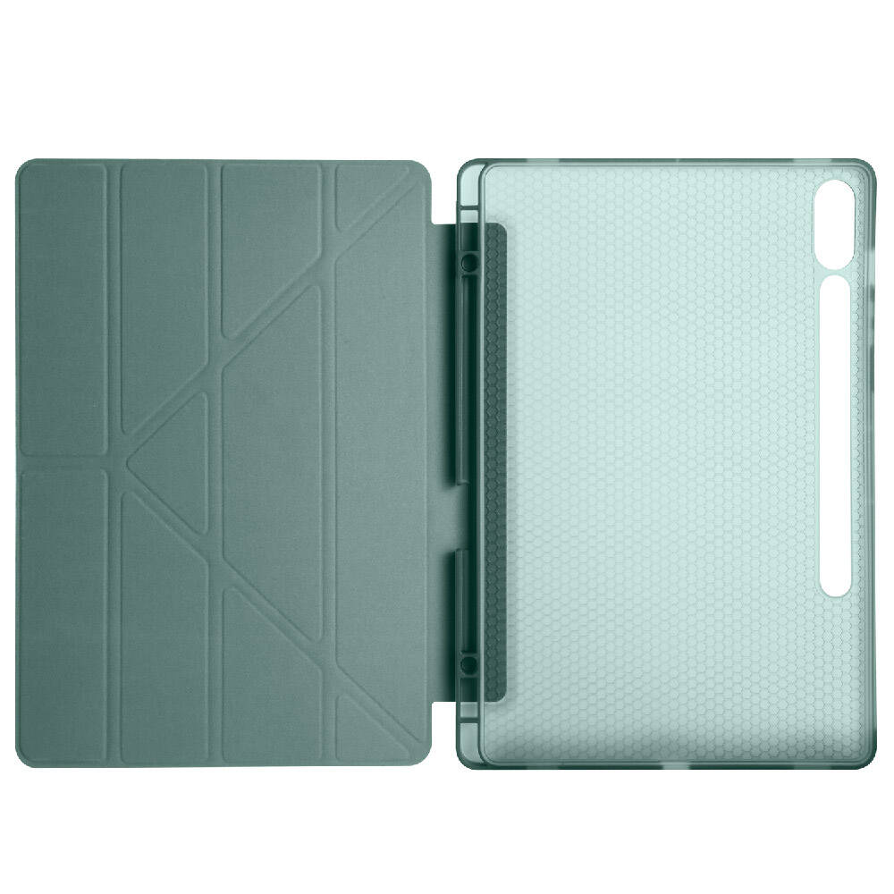 Galaxy Tab S9 FE Plus Kılıf Zore Tri Folding Kalem Bölmeli Standlı Kılıf Mor