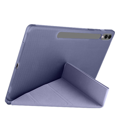 Galaxy Tab S9 FE Plus Kılıf Zore Tri Folding Kalem Bölmeli Standlı Kılıf Açık Yeşil
