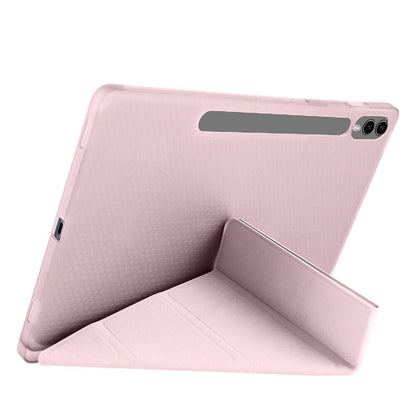 Galaxy Tab S9 FE Plus Kılıf Zore Tri Folding Kalem Bölmeli Standlı Kılıf Mavi